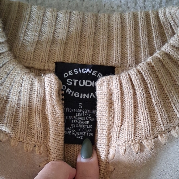 Designers Originals Tan and Brown Leather Jacket - Picture 2 of 6